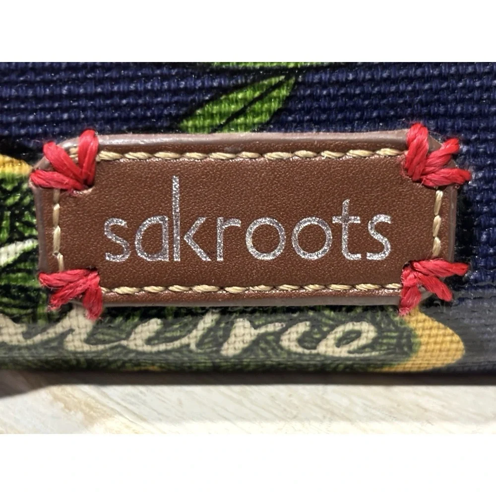 Sakroots Artist Circle Zip Around Wallet Peace Floral Blue Vegan Wallet